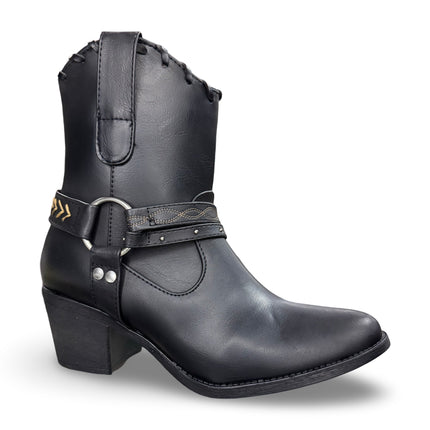 Botín vaquero dama aquila negro acabado Napa M862