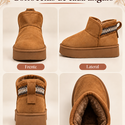 Botas Pantuflas Mujer Afelpadas Cálidas Calientitas Plataforma Invierno Suaves Cómodas