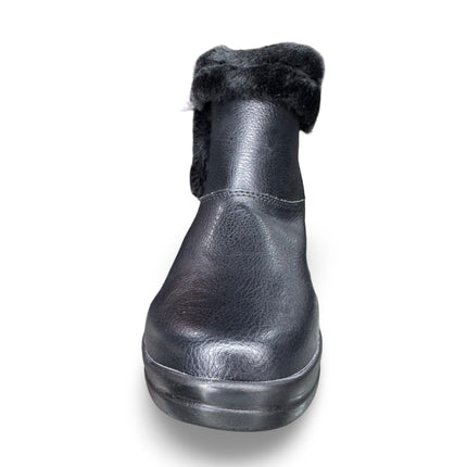 Botín negro dama con peluche acabado cabra M600