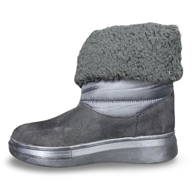 Botas aborregadas y afelpadas de dama en color negro acabado gamuza M550