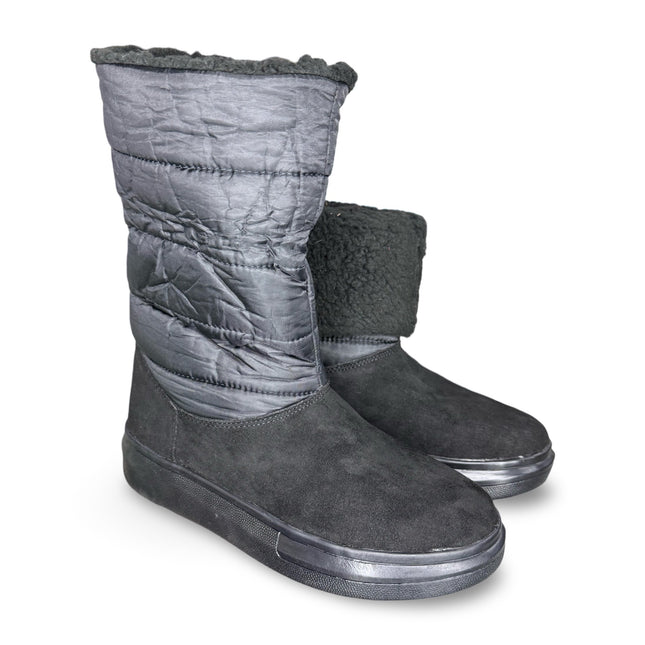 Botas aborregadas y afelpadas de dama en color negro acabado gamuza M550