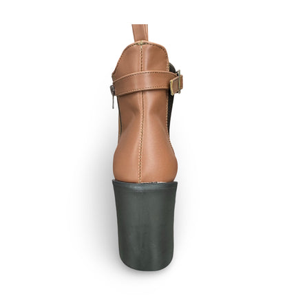 Botines nairobi tan con tacón de 9 cm dama M1902