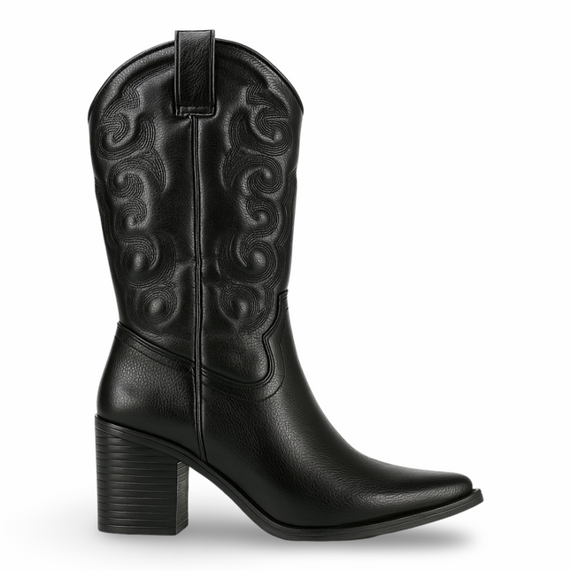 Bota Vaquera de Dama Suzy Love 6004 Negra – Elegancia y Estilo con Tacón Alto