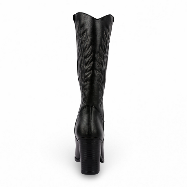 Botas Vaqueras de Dama Negras con Tacón y Tubo Alto 6010 – Estilo y Elegancia Western