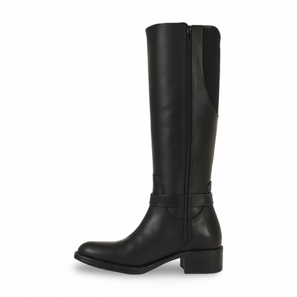 Botas negras dama tubo ajuste de chamorro Suzy Love tubo alto corte opera M5075