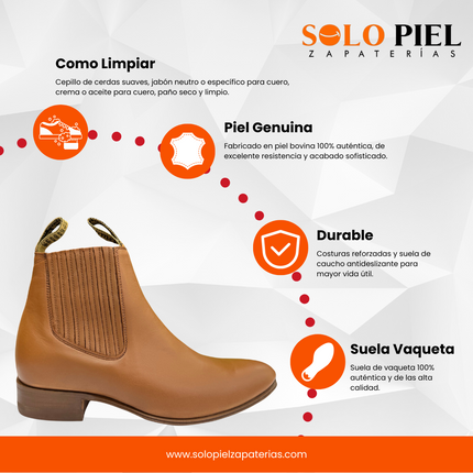 Botines Charros De Piel Con Suela de Vaqueta - Elegancia y Tradición - Moreno Romero - Diversos Tonos