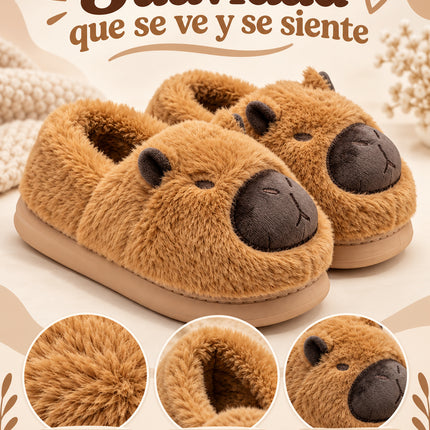 Pantuflas Capibara Suaves y Calientitas para Mujer - Diseño Kawaii Antideslizante