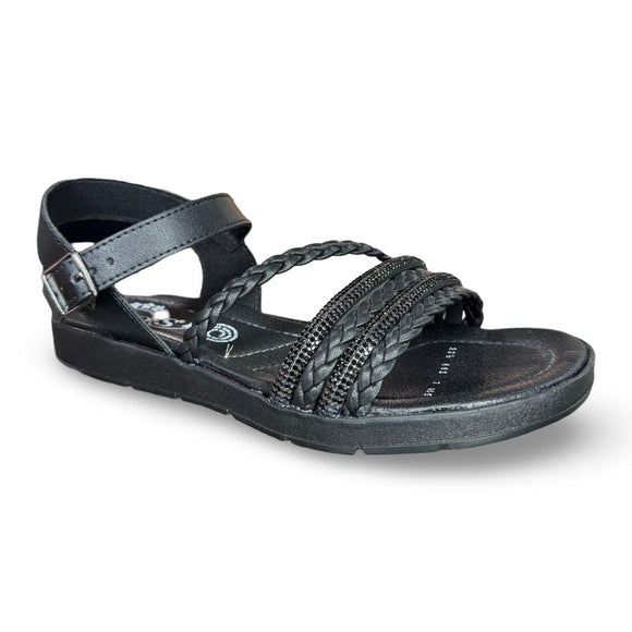 Huarache Dama Negro Diamantes Fios M863
