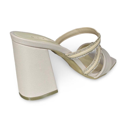 Zapatillas de tacón nutty con diamantes acabado cabra M125