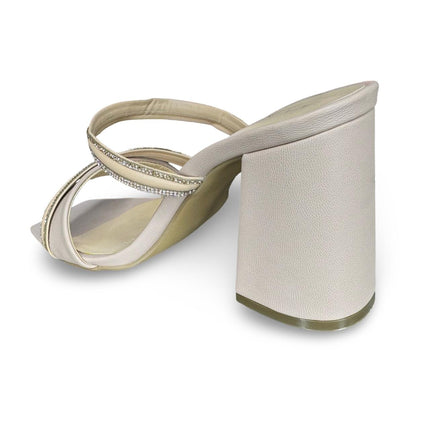 Zapatillas de tacón nutty con diamantes acabado cabra M125