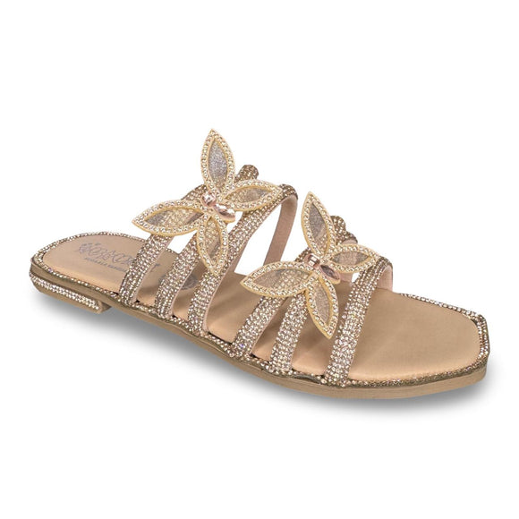 Huarache mariposas con diamantes color maquillaje M804