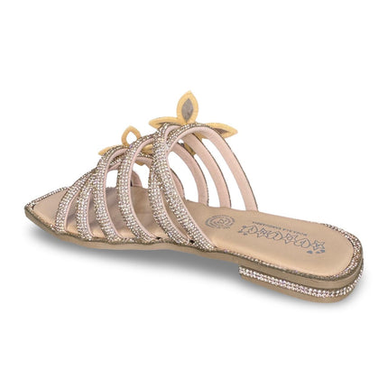 Huarache mariposas con diamantes color maquillaje M804