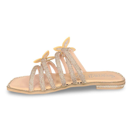Huarache mariposas con diamantes color maquillaje M804