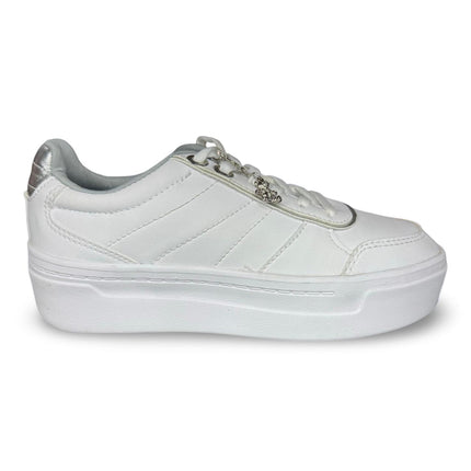 Tenis blanco plata casual con pines dama zizu´s M4474