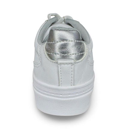 Tenis blanco plata casual con pines dama zizu´s M4474