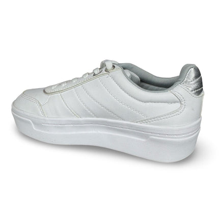 Tenis blanco plata casual con pines dama zizu´s M4474
