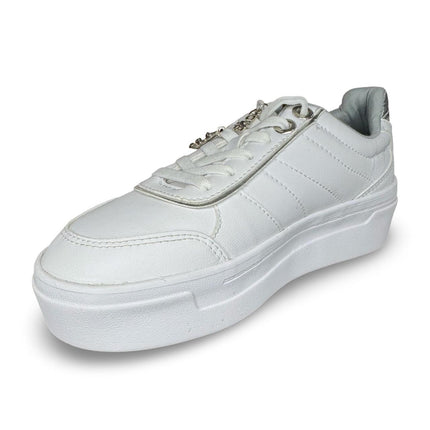 Tenis blanco plata casual con pines dama zizu´s M4474