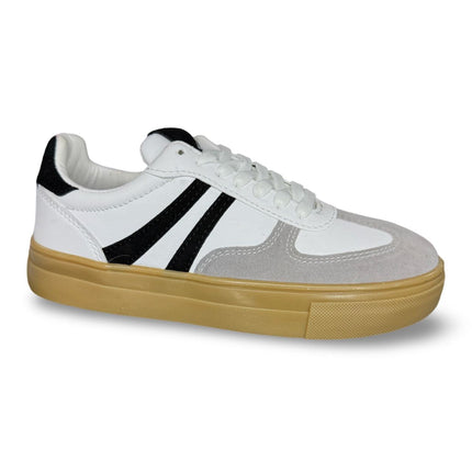Tenis linea negras color blanco negro gris zizu´s M4389
