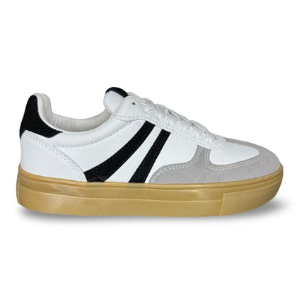 Tenis linea negras color blanco negro gris zizu´s M4389