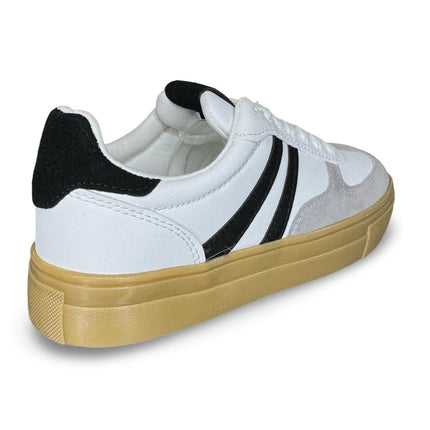 Tenis linea negras color blanco negro gris zizu´s M4389