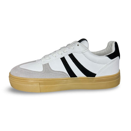 Tenis linea negras color blanco negro gris zizu´s M4389