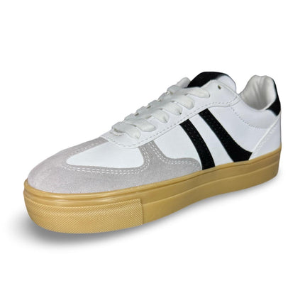 Tenis linea negras color blanco negro gris zizu´s M4389