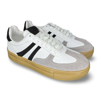 Tenis linea negras color blanco negro gris zizu´s M4389