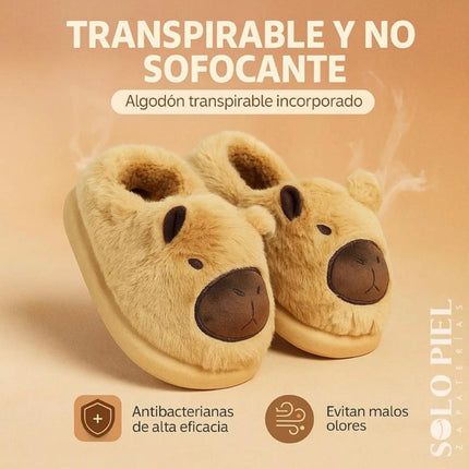 Pantuflas Capibara Suaves y Calientitas para Mujer - Diseño Kawaii Antideslizante