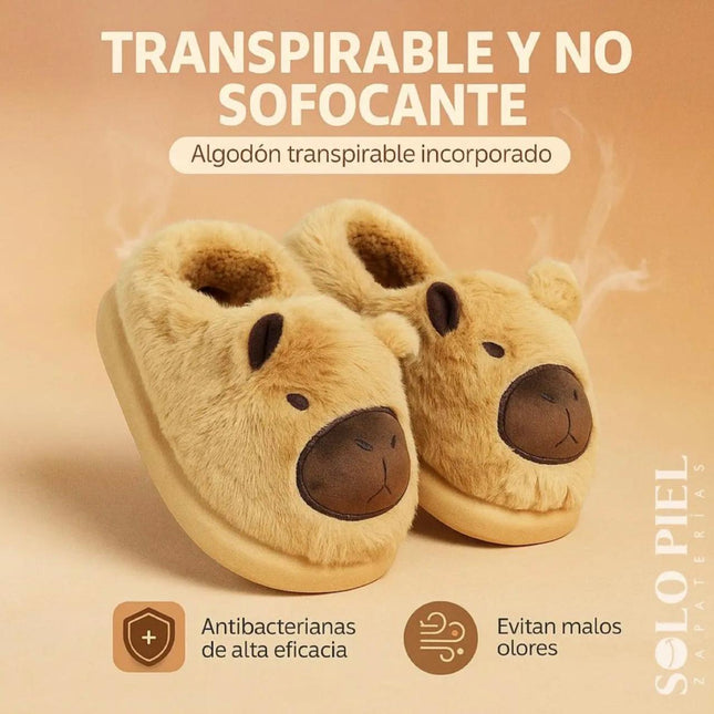 Pantuflas Capibara Suaves y Calientitas para Mujer - Diseño Kawaii Antideslizante