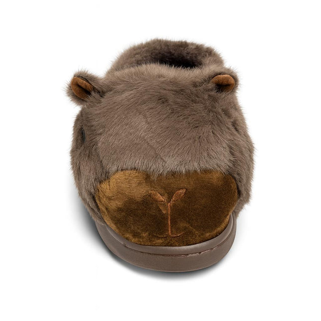 Pantuflas de Capibara Peluche para Mujer – Suela Antideslizante, Cómodas, Calientitas y Suave