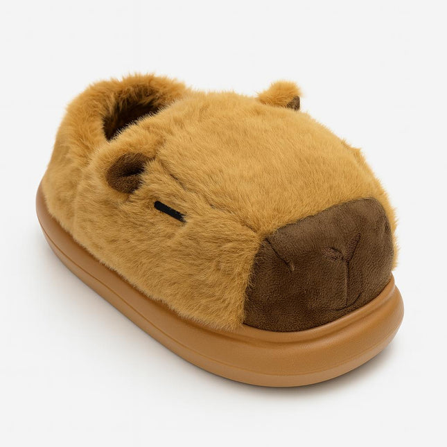 Pantuflas Capibara Peluche para Niños y Niñas Calientitas – Suela Antideslizante, Ultra Suaves y Cómodas