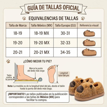 Pantuflas Capibara Peluche para Niños y Niñas Calientitas – Suela Antideslizante, Ultra Suaves y Cómodas