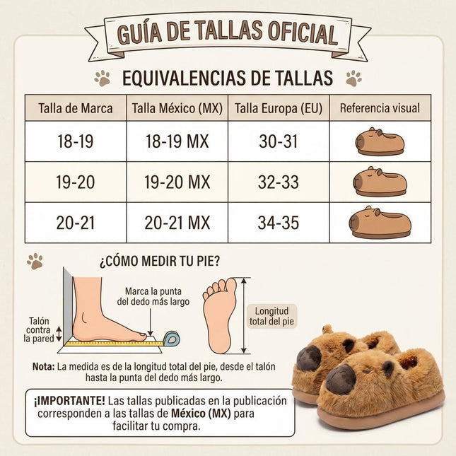 Pantuflas Capibara Peluche para Niños y Niñas Calientitas – Suela Antideslizante, Ultra Suaves y Cómodas