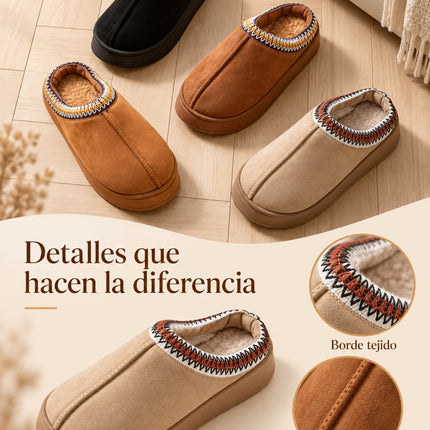 Pantuflas Unisex Tipo Zueco con Interior Afelpado y Suela Gruesa